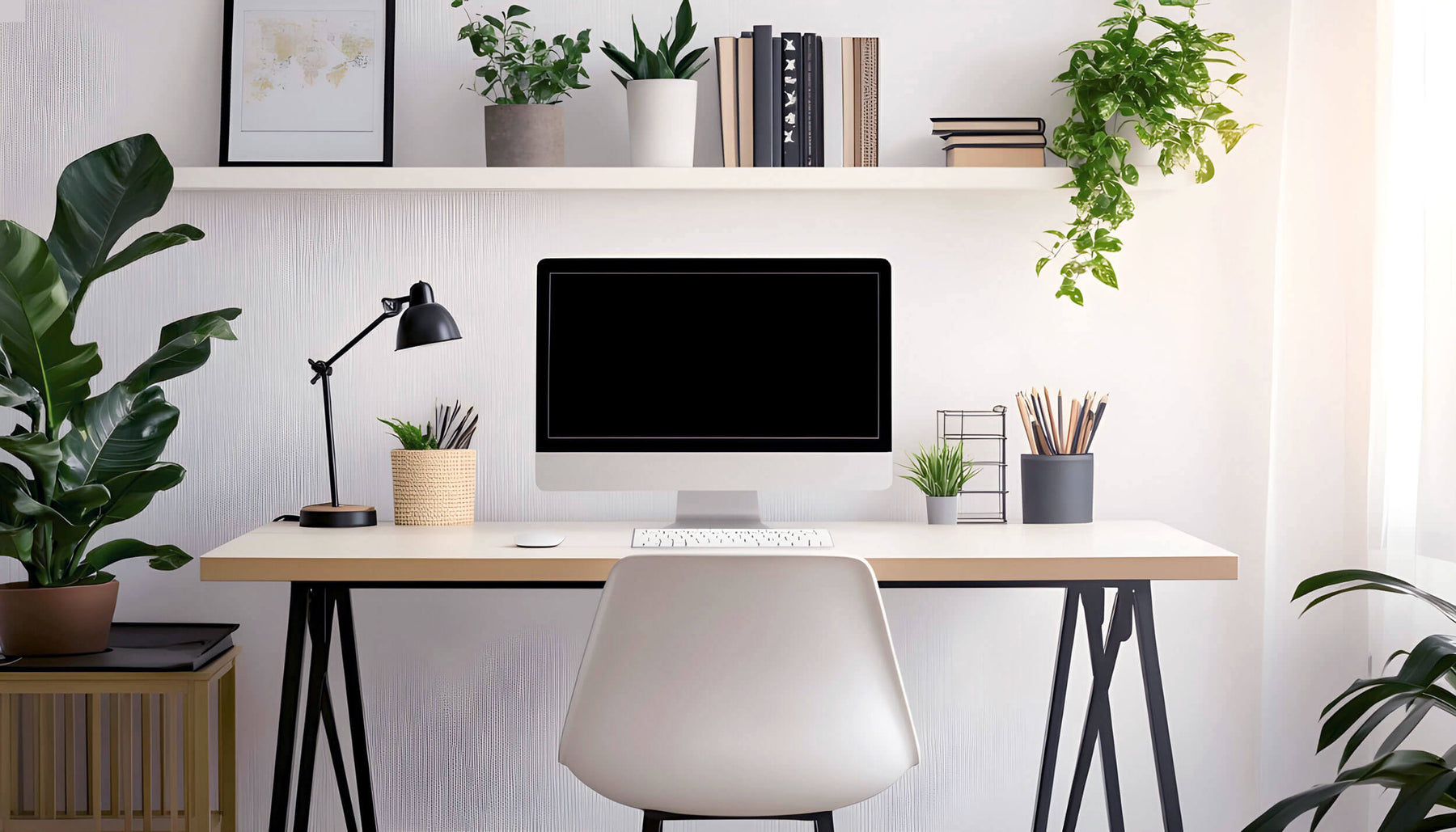 How to Hide Power Cords with under desk power strip for a perfectly tidy home office