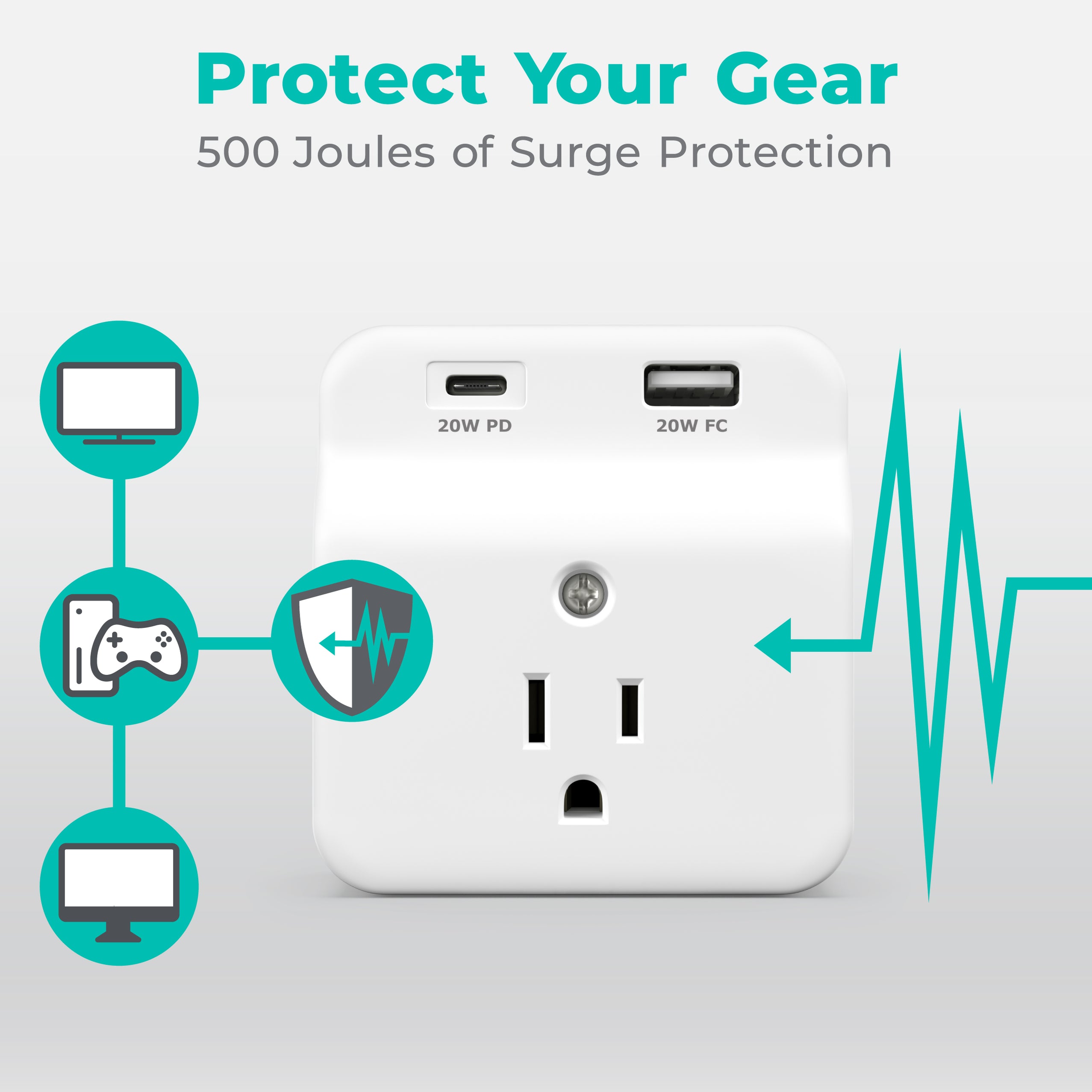KMC Smart Tap Mini – Adattatore Da Parete Con 4 Uscite E 3 Prese USB, Comodo E Compatto (Confezione Da 2) - Foto 4
