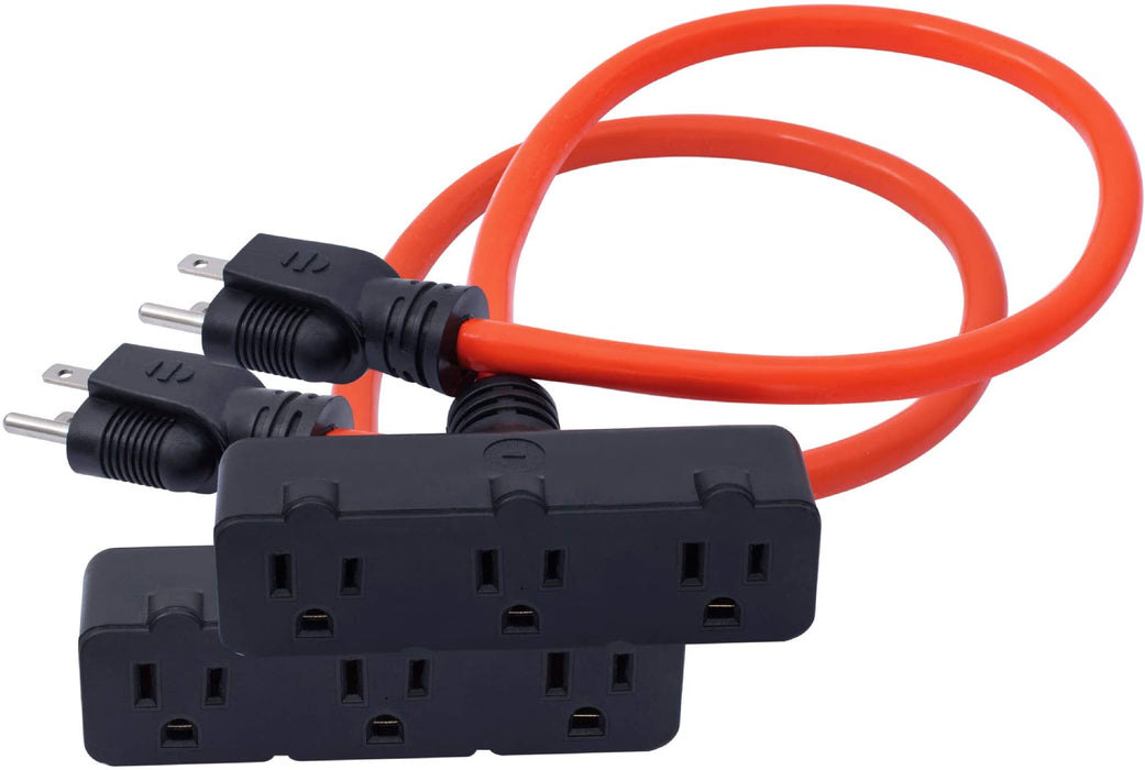 2ft 12/3 Tri-Tap Outdoor Extension Cord